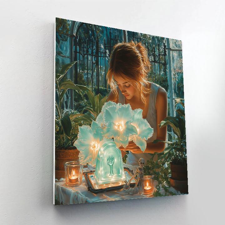 Midnight Botanist At The Graveyard Greenhouse paint by color