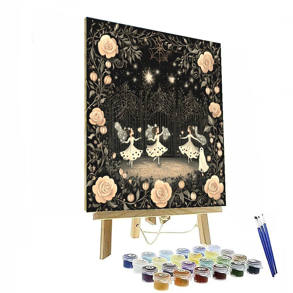 Cobweb Tea Dance In The Moon Garden Painting by numbers kit