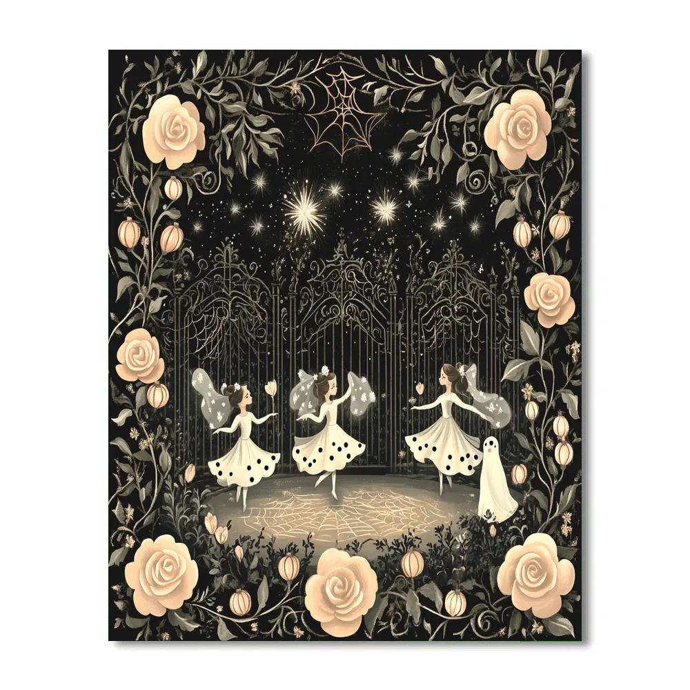 Cobweb Tea Dance In The Moon Garden Painting by numbers kit