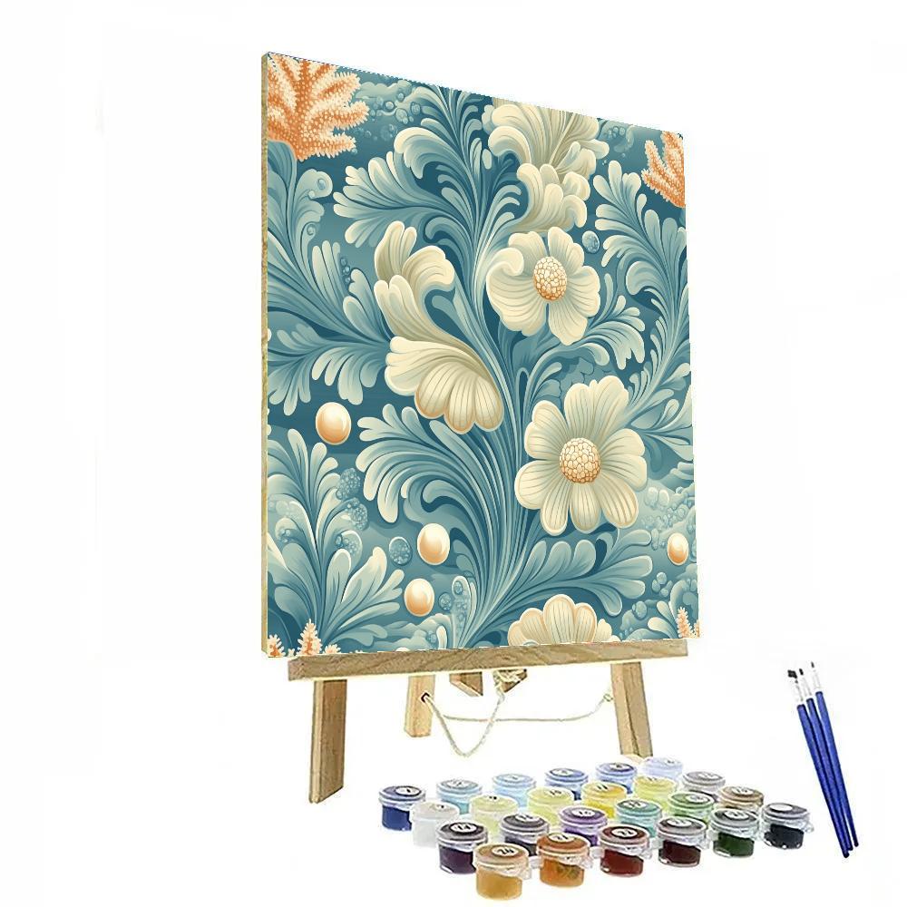 Alphonse Mucha Inspired Oceanic Bloom painting number kit