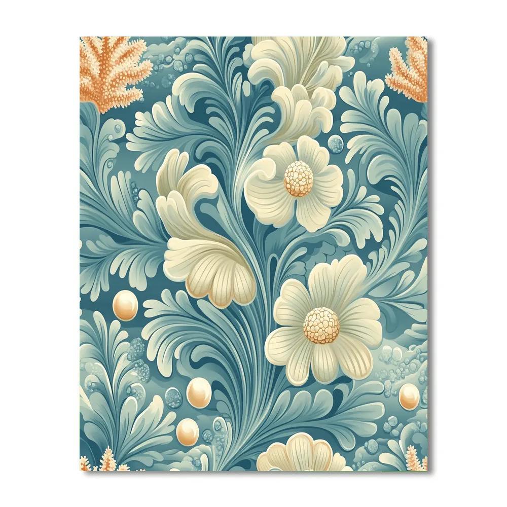 Alphonse Mucha Inspired Oceanic Bloom painting number kit