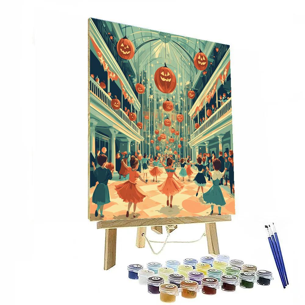 Starlit Costume Ball In The Pumpkin Atrium painting number kit