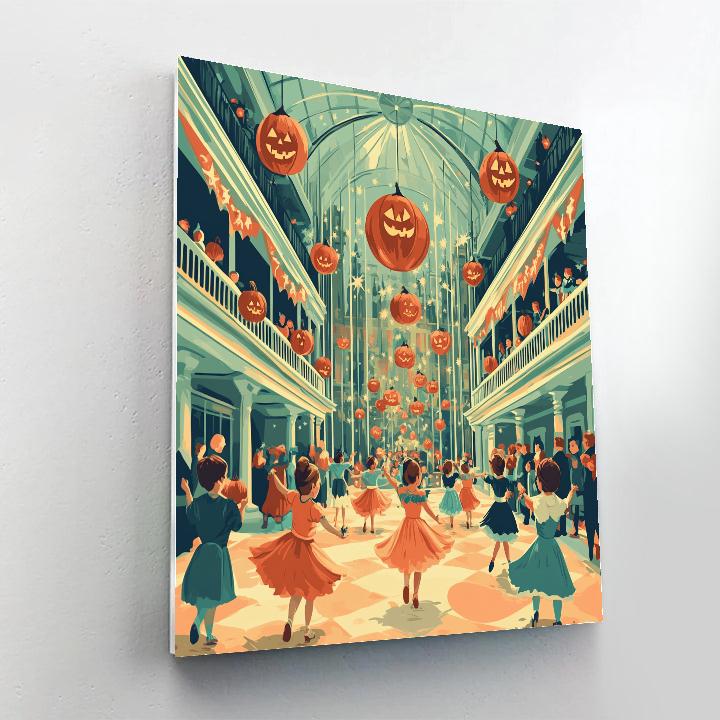 Starlit Costume Ball In The Pumpkin Atrium painting number kit