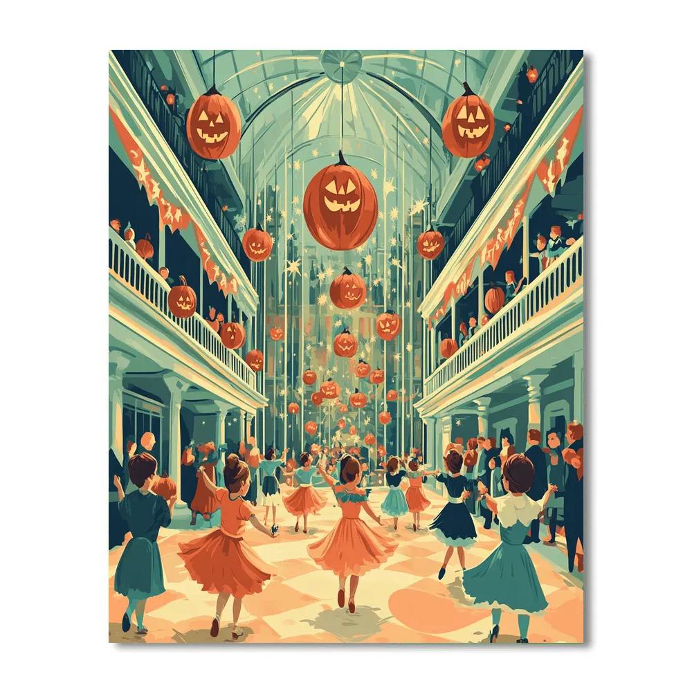 Starlit Costume Ball In The Pumpkin Atrium painting number kit