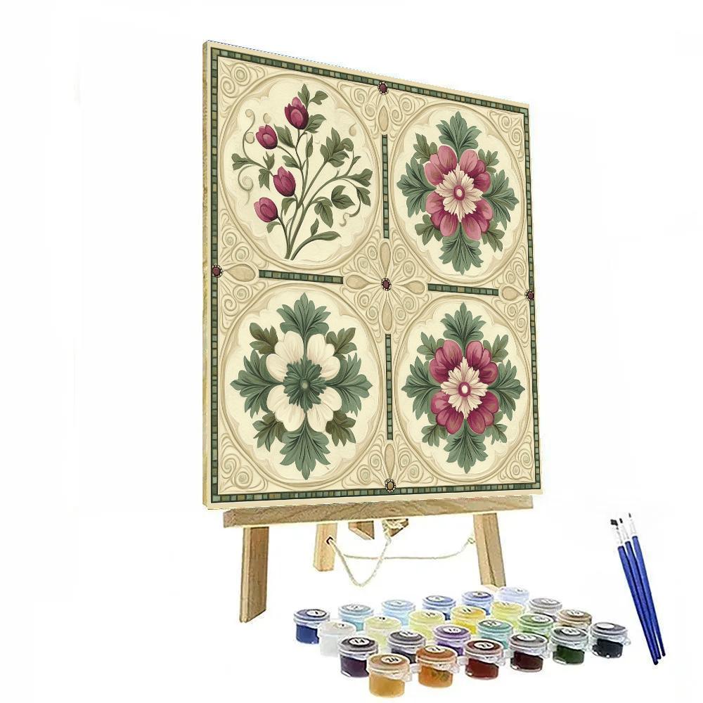 Alphonse Mucha Inspired Seasonal Symphony paint by color