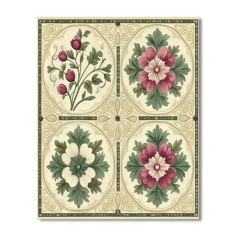 Alphonse Mucha Inspired Seasonal Symphony paint by color