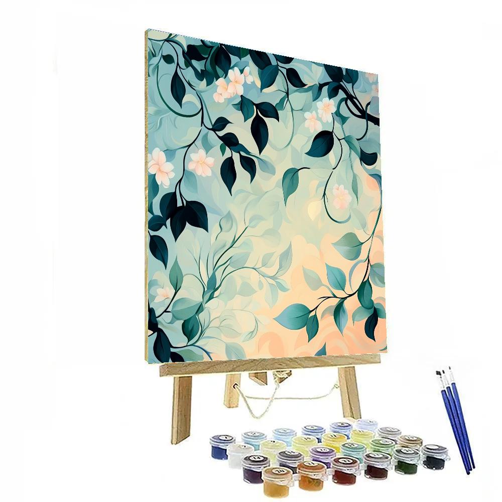 Alphonse Mucha Inspired Botanical Harmony Paint by numbers art
