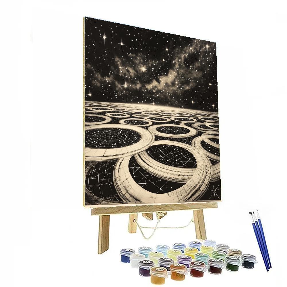 M.C. Escher Inspired Celestial Tessellation Loop painting number kit