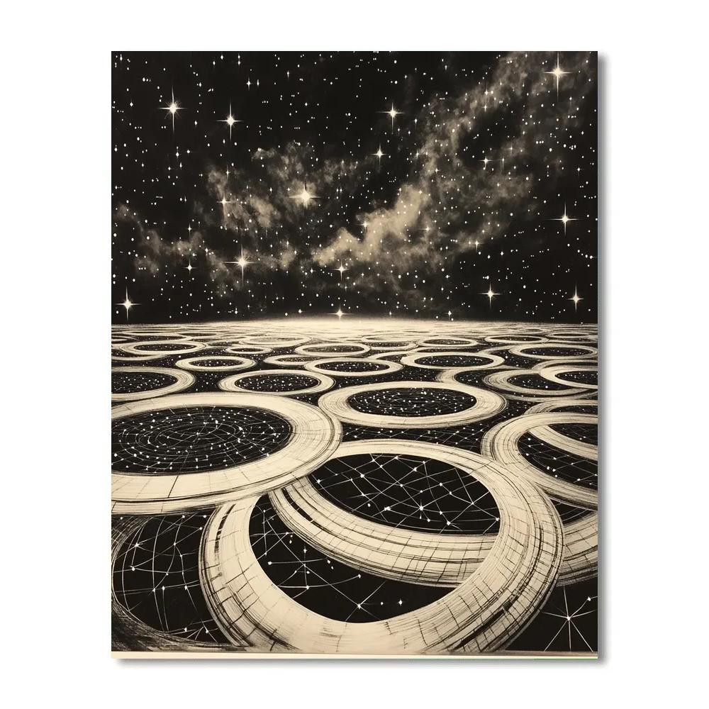 M.C. Escher Inspired Celestial Tessellation Loop painting number kit