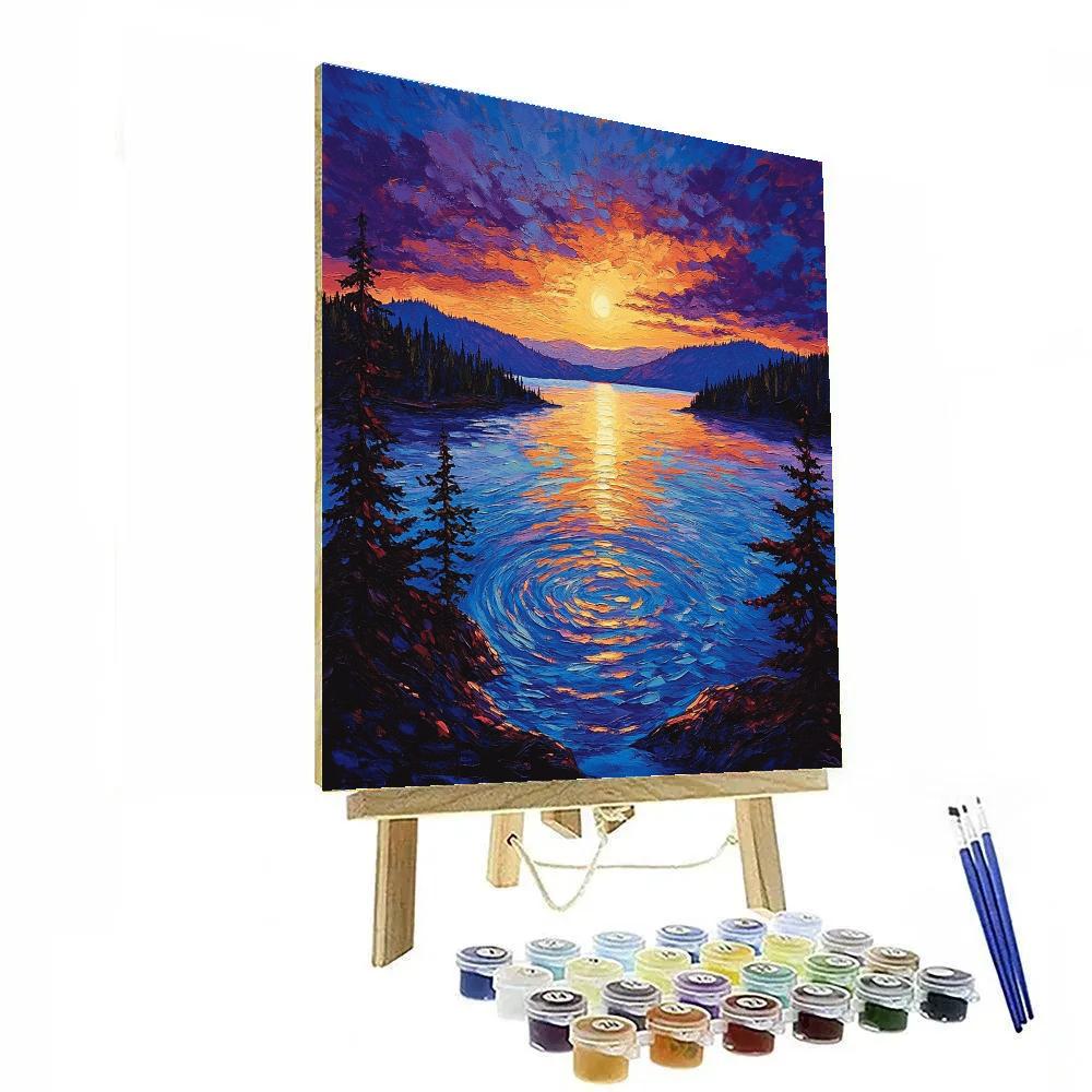 A.Y. Jackson Inspired Twilight Over Northern Lakes DIY paint by numbers