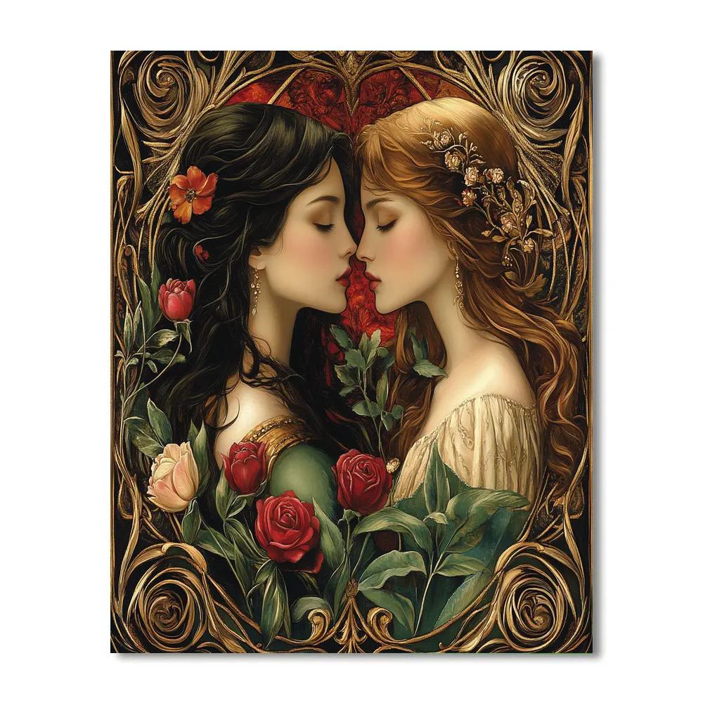 Klimt Inspired Golden Floral Mythology DIY paint by numbers