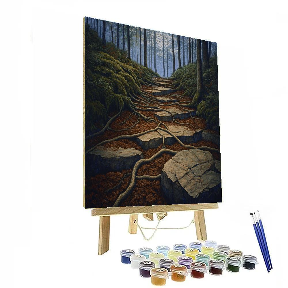 Arthur Lismer Inspired Twisted Roots And Rock Forms Painting by numbers kit