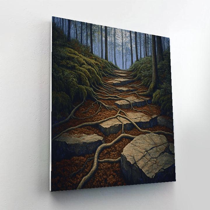 Arthur Lismer Inspired Twisted Roots And Rock Forms Painting by numbers kit