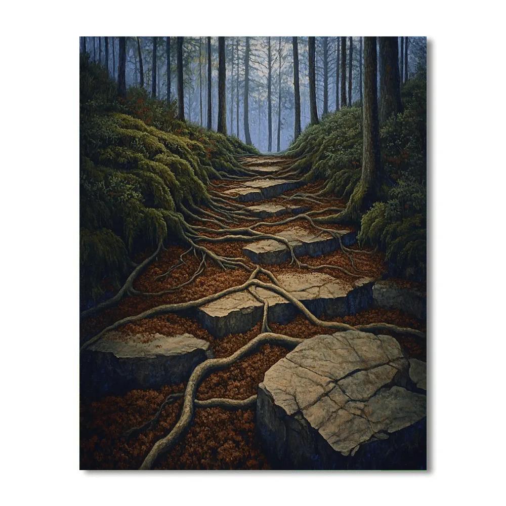 Arthur Lismer Inspired Twisted Roots And Rock Forms Painting by numbers kit