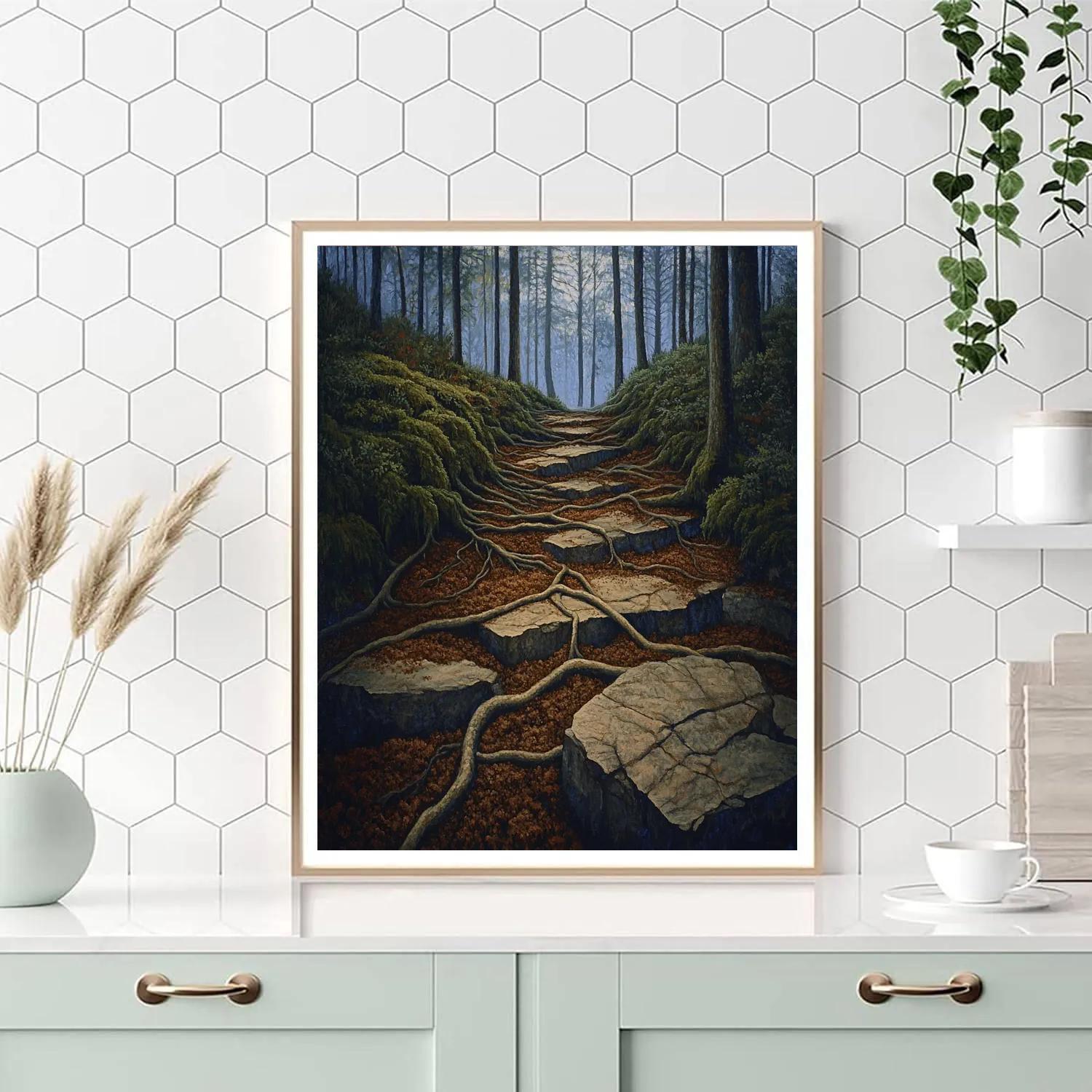Arthur Lismer Inspired Twisted Roots And Rock Forms Painting by numbers kit