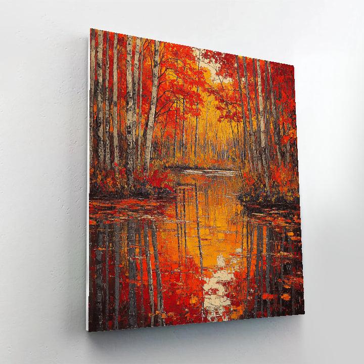 A.Y. Jackson Inspired Autumn Maple Reflections paint by number