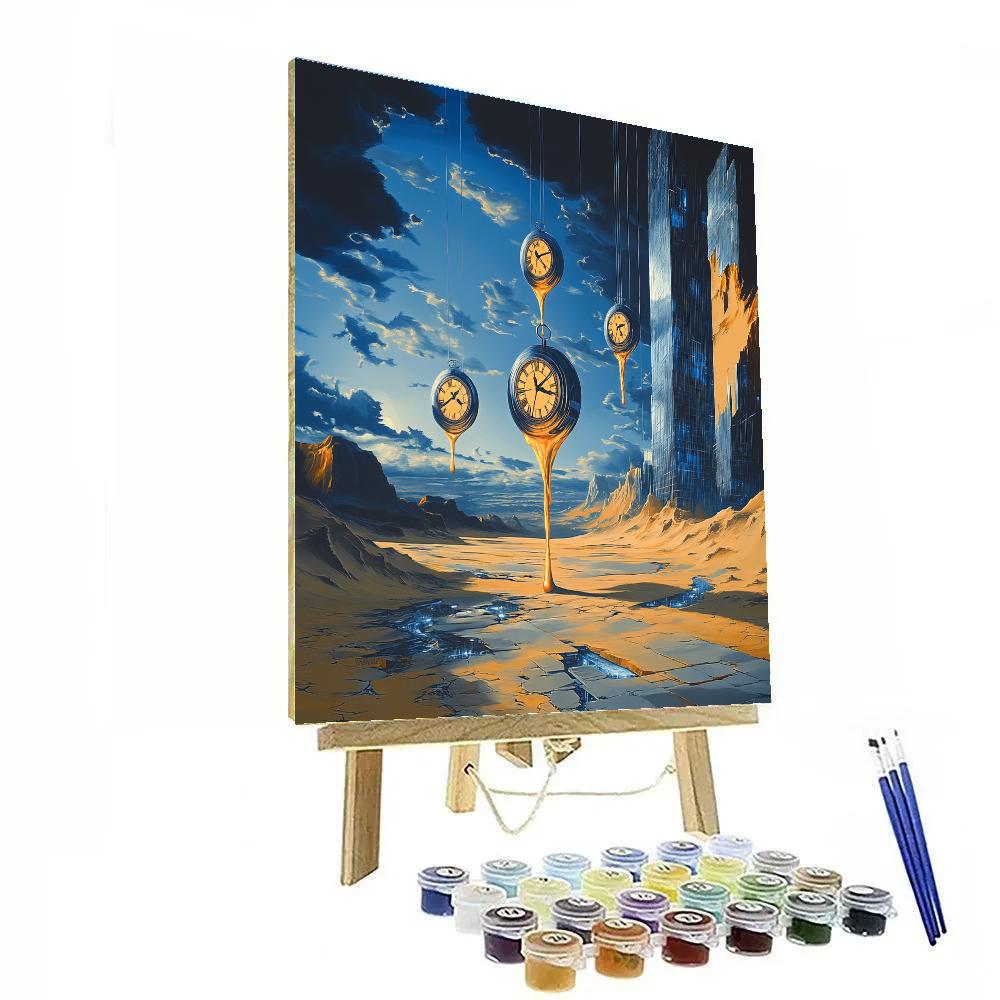 Salvador Dali Inspired Surreal Desert Metropolis paint by color