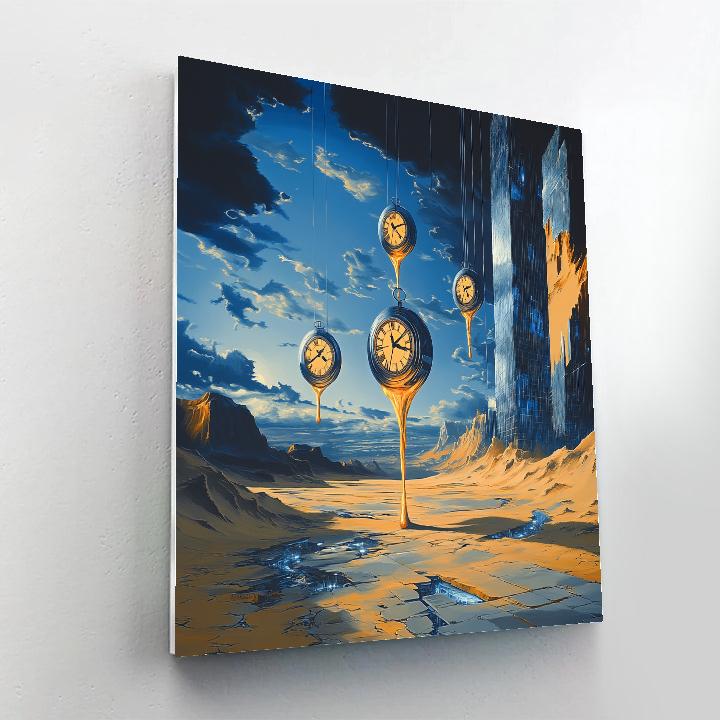Salvador Dali Inspired Surreal Desert Metropolis paint by color