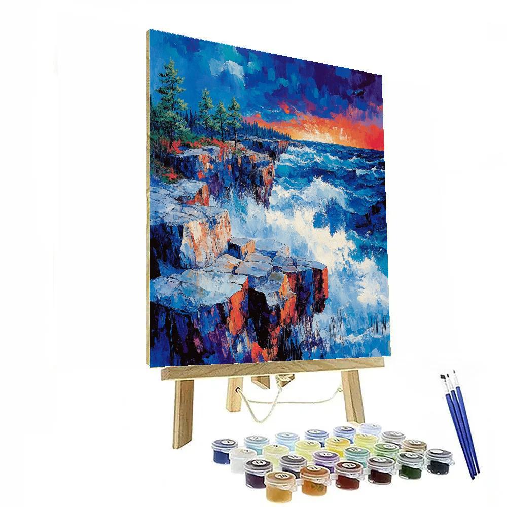 Arthur Lismer Inspired September Gales Over Rocky Channels paint by number