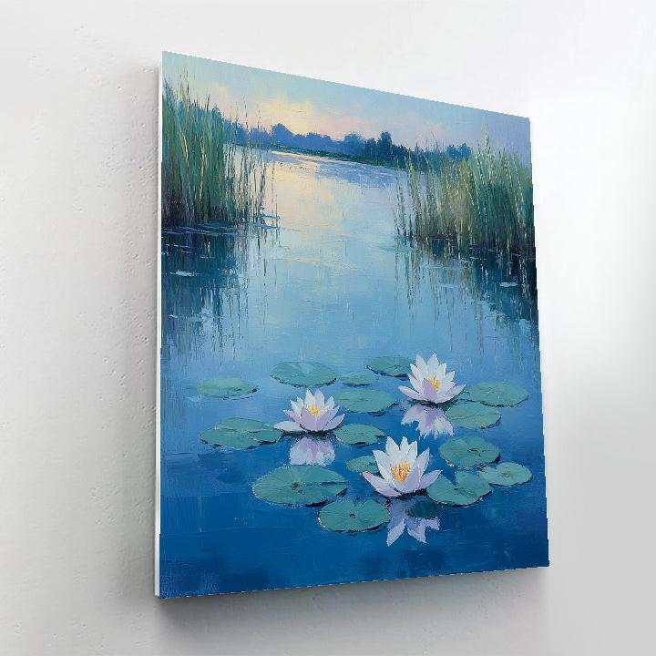 Claude Monet Inspired Morning Lily Pond Mist paint by color