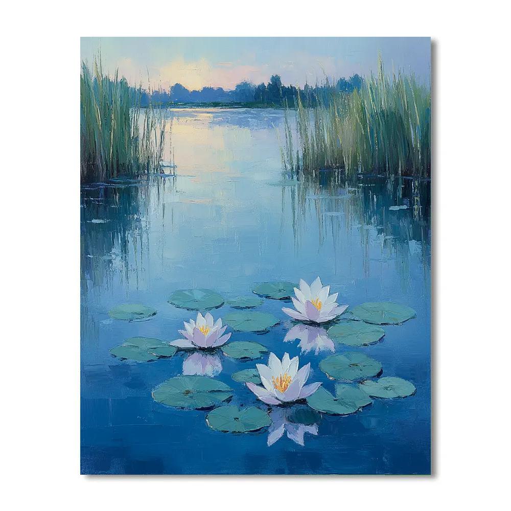 Claude Monet Inspired Morning Lily Pond Mist paint by color