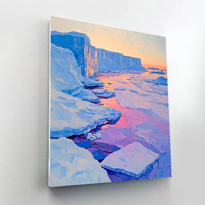 A.Y. Jackson Inspired Winter Morning On Arctic Ice Number painting