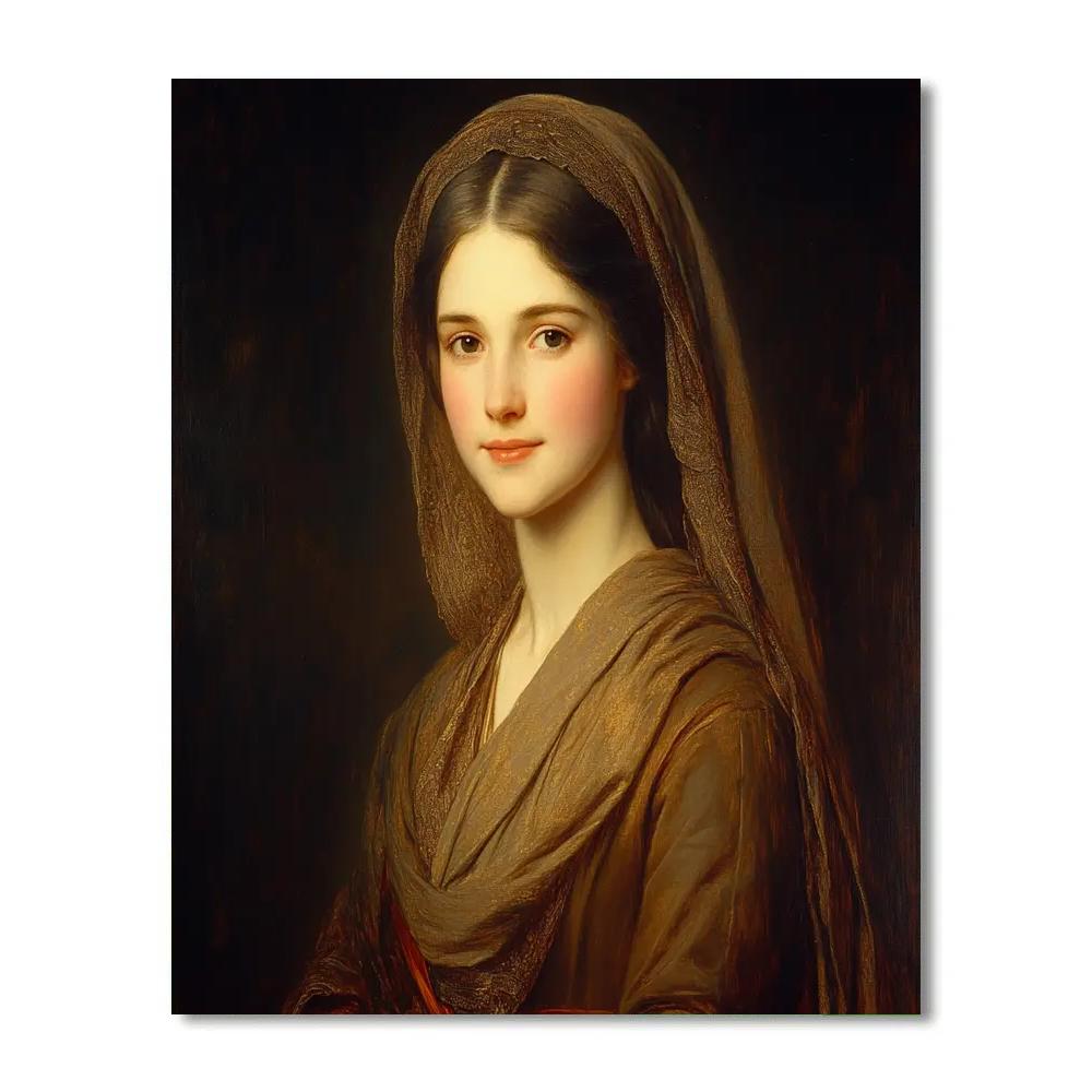 Rembrandt Inspired Portrait Of An Elegant Woman paint by number