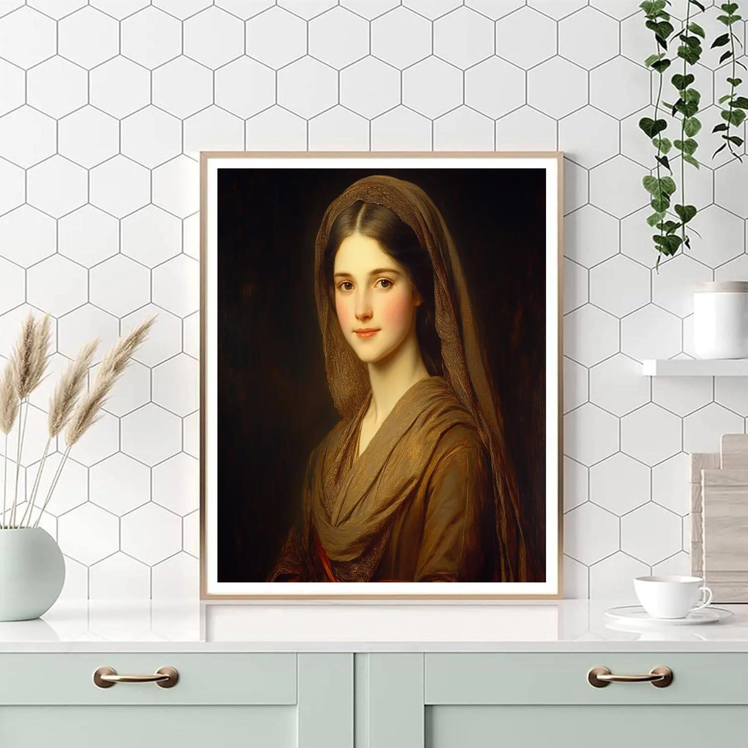 Rembrandt Inspired Portrait Of An Elegant Woman paint by number