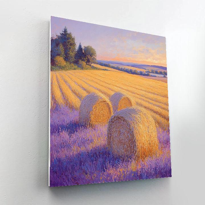 Claude Monet Inspired Lavender Haystacks At Dusk Number painting