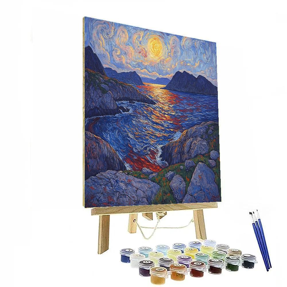 Edvard Munch Inspired Twilit Fjord Whispers Paint by numbers kits