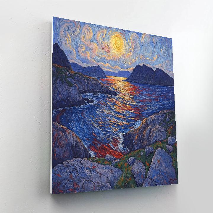 Edvard Munch Inspired Twilit Fjord Whispers Paint by numbers kits