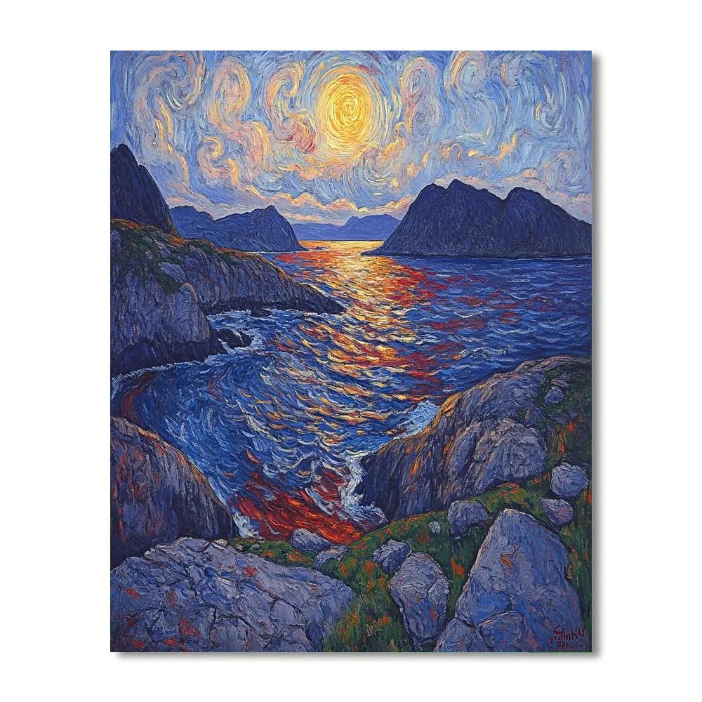 Edvard Munch Inspired Twilit Fjord Whispers Paint by numbers kits