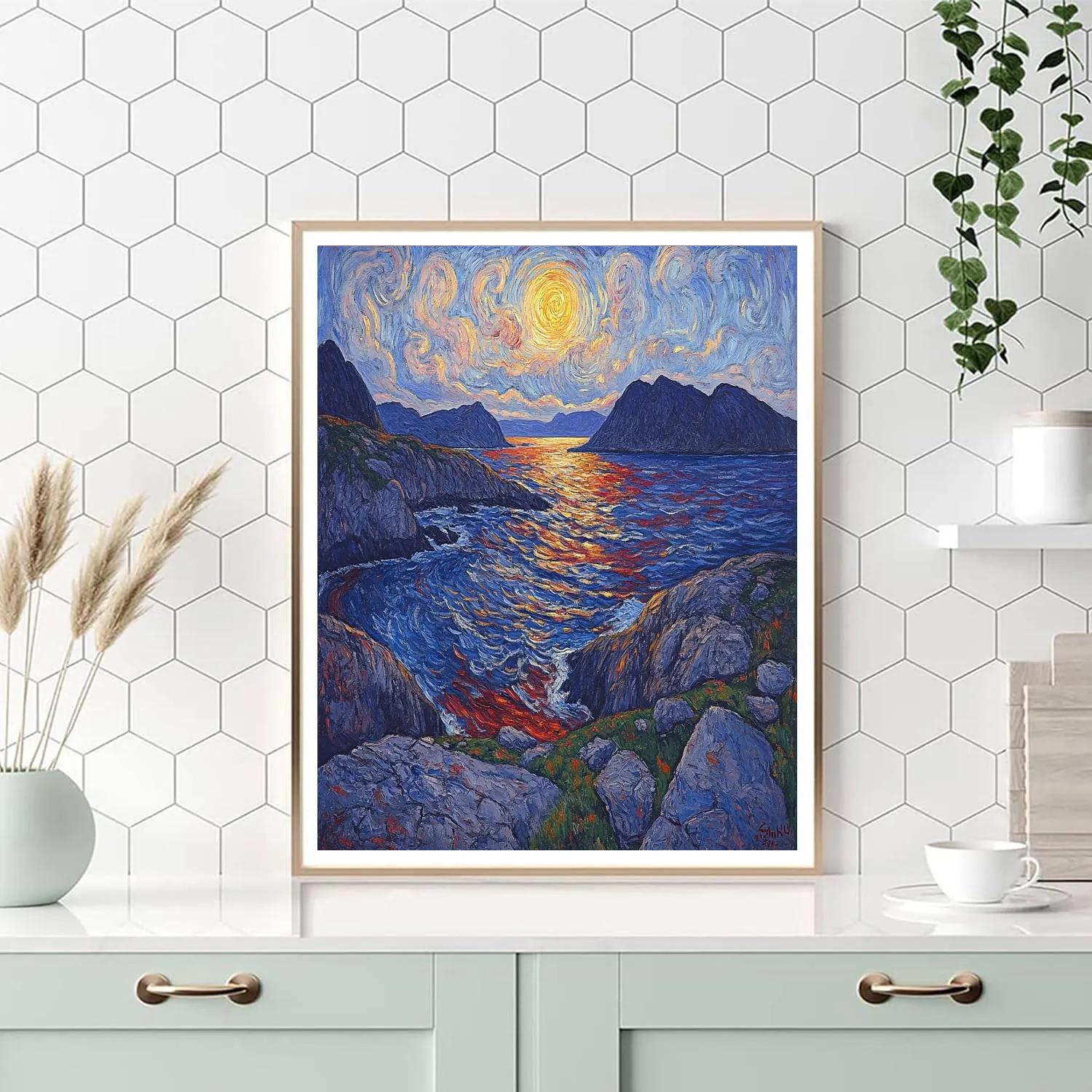 Edvard Munch Inspired Twilit Fjord Whispers Paint by numbers kits