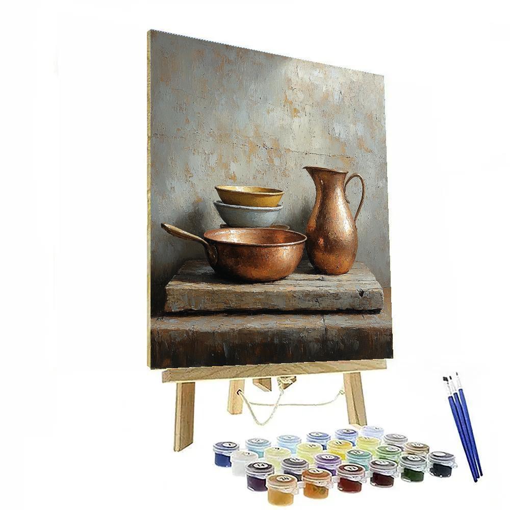 Diego Velázquez Inspired Ceramic Arrangement With Copper Painting by numbers kit