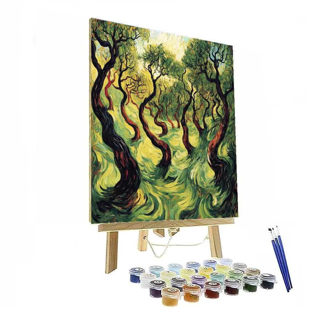 Edvard Munch Inspired Enchanted Forest Of Liminal Rhythms Number painting