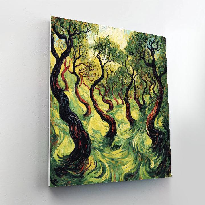 Edvard Munch Inspired Enchanted Forest Of Liminal Rhythms Number painting