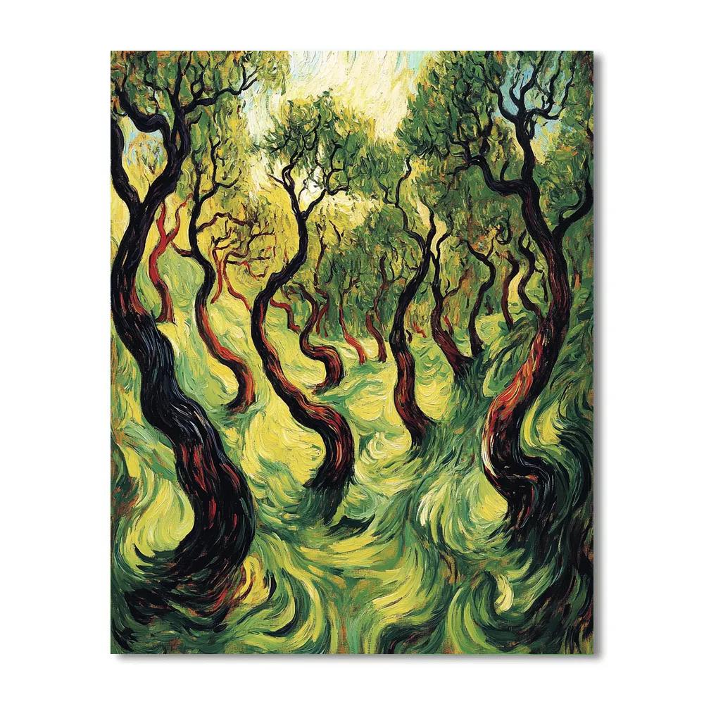 Edvard Munch Inspired Enchanted Forest Of Liminal Rhythms Number painting