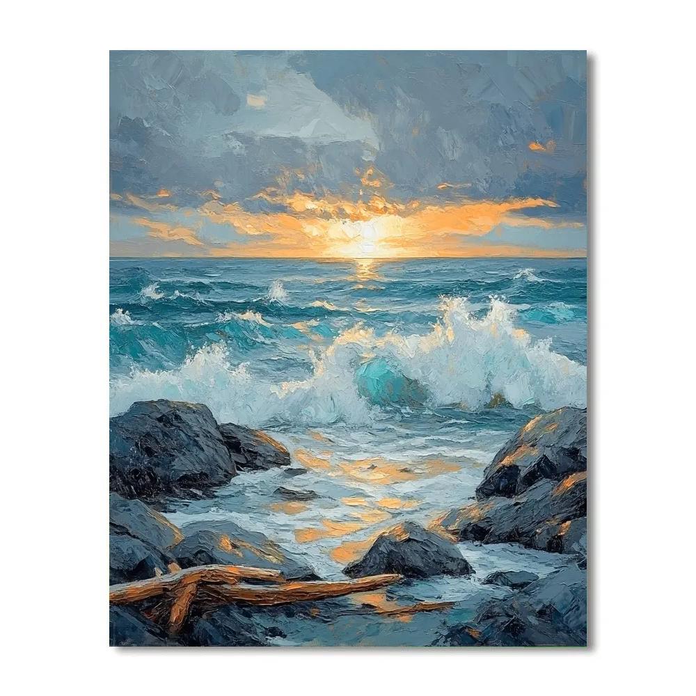 Emily Carr Inspired Stormtossed Pacific Coast paint by number