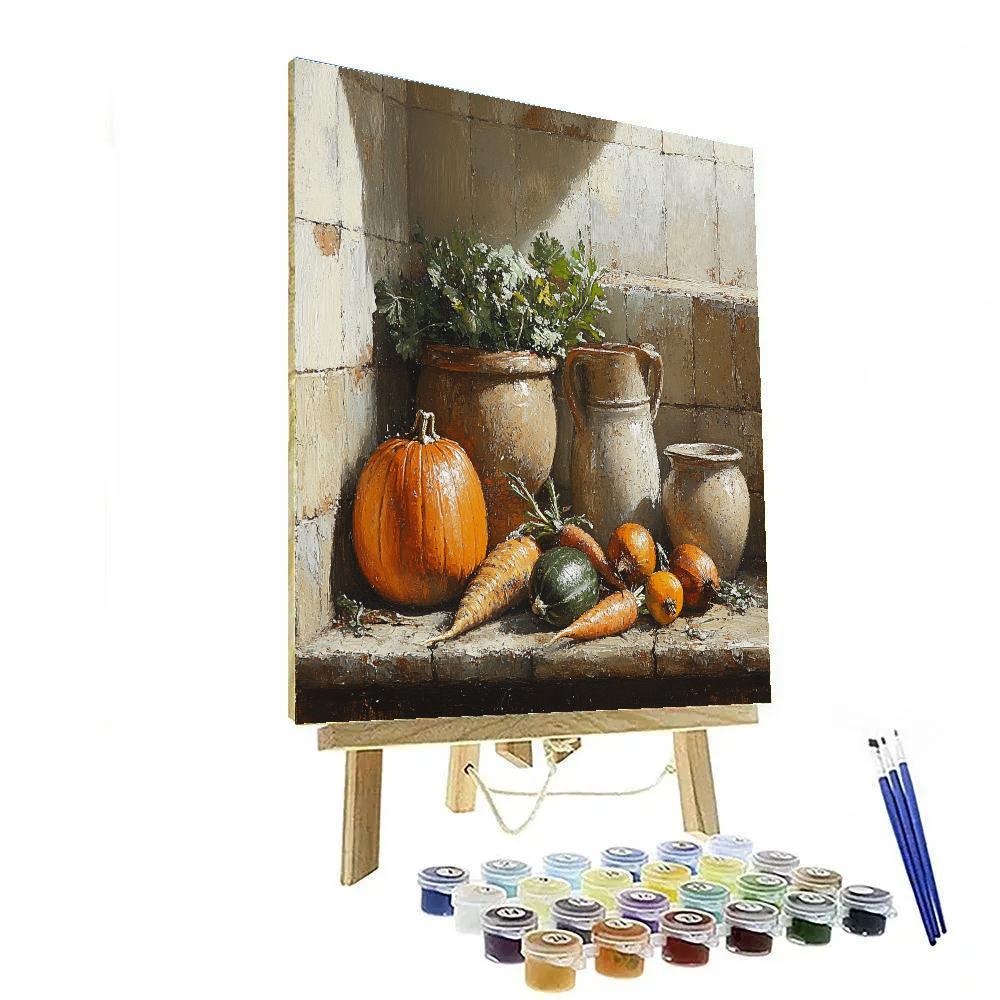 Diego Velázquez Inspired Rustic Market Vegetable Composition Number painting