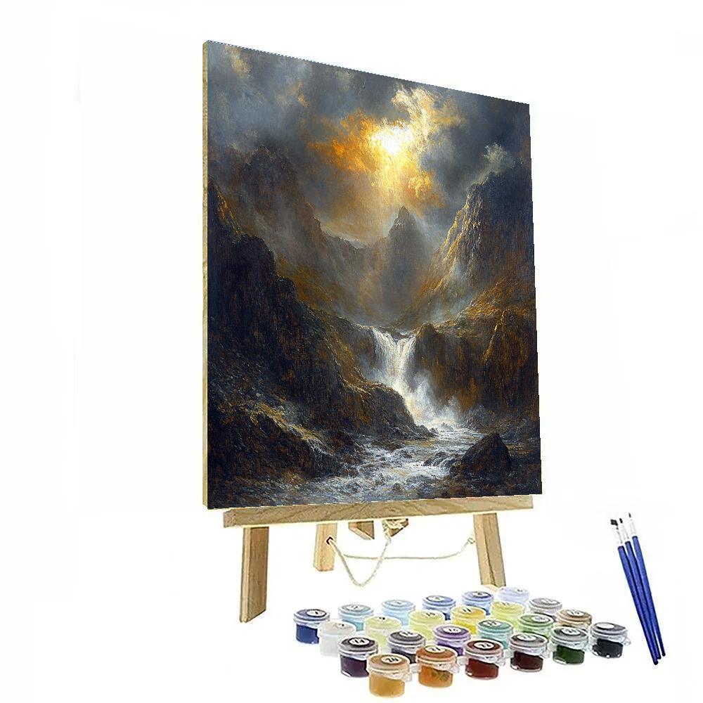 J.M.W. Turner Inspired Stormy Mountain Pass paint by numbers