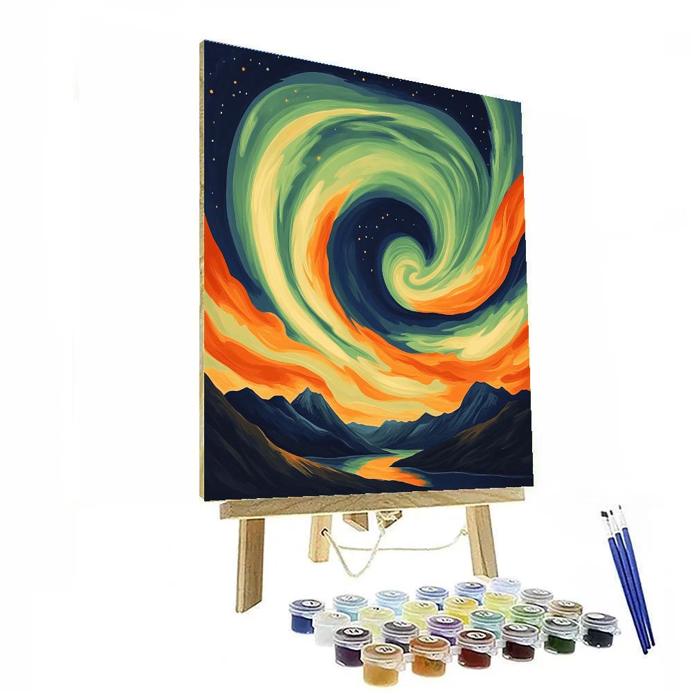 Edvard Munch Inspired Cosmic Auroras Silent Scream Paint by numbers art