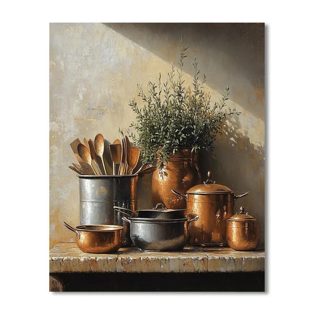 Diego Velazquez Inspired Copper Kitchen Implements Number painting