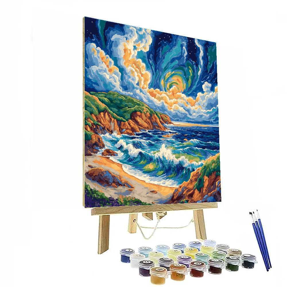 Emily Carr Inspired Churning Coastal Vistas paint by color