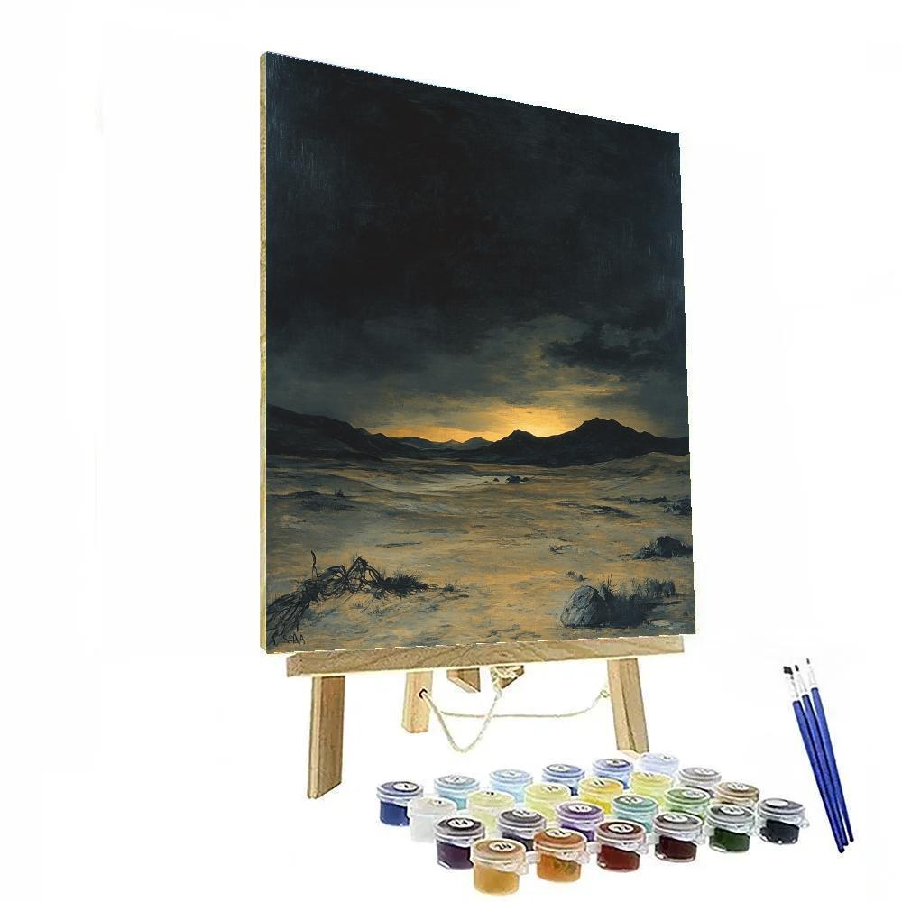 Francisco Goya Inspired Twilight Desert Silhouette paint by number