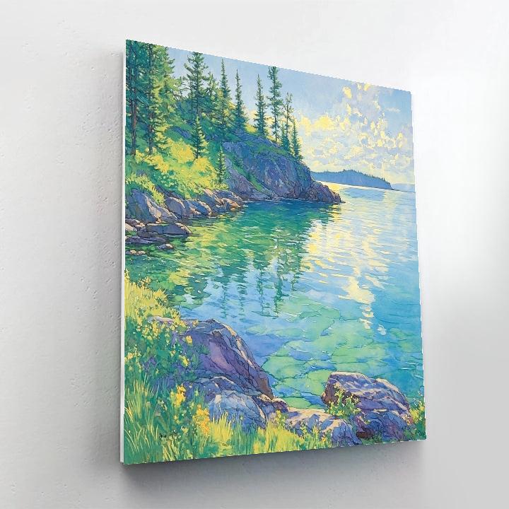 Franklin Carmichael Inspired Springtime Shoreline Glow Painting by numbers kit