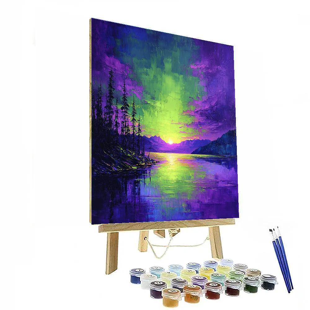 Frederick Varley Inspired Luminous Twilight Over Northern Lake paint by numbers