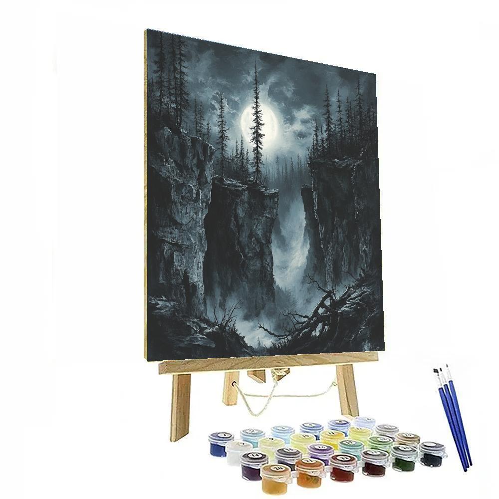 Francisco Goya Inspired Moonlit Ravine With Ancient Pines Paint by numbers art