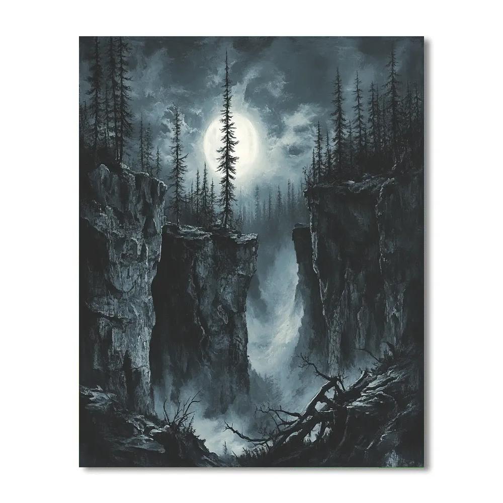 Francisco Goya Inspired Moonlit Ravine With Ancient Pines Paint by numbers art