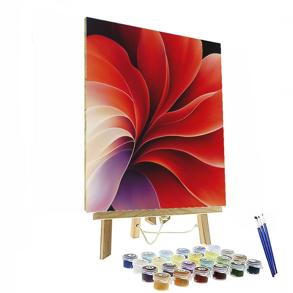 Georgia O’Keeffe Inspired Monumental Red Petal Close Up painting number kit