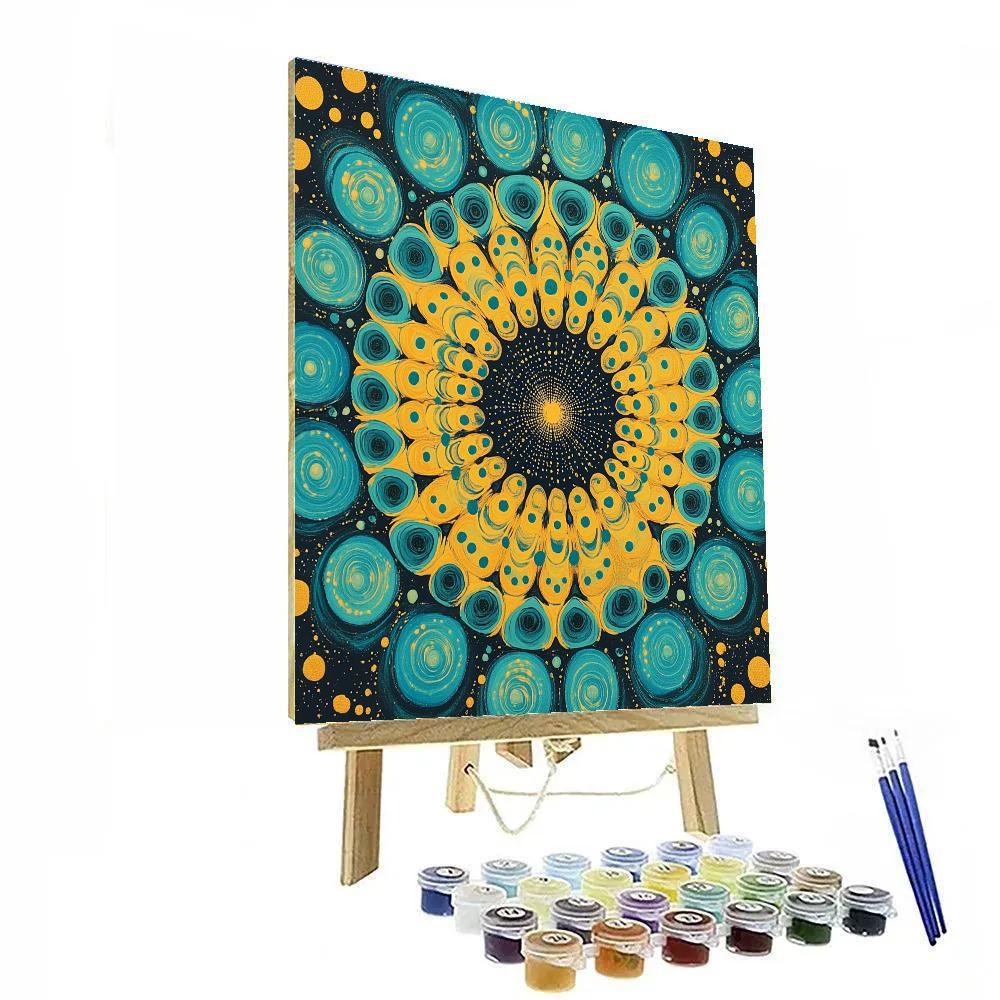 Yayoi Kusama Inspired Celestial Mandala DIY paint by numbers